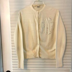 1950s Vintage wool beaded cardigan